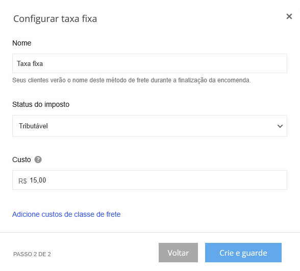configurar o envio